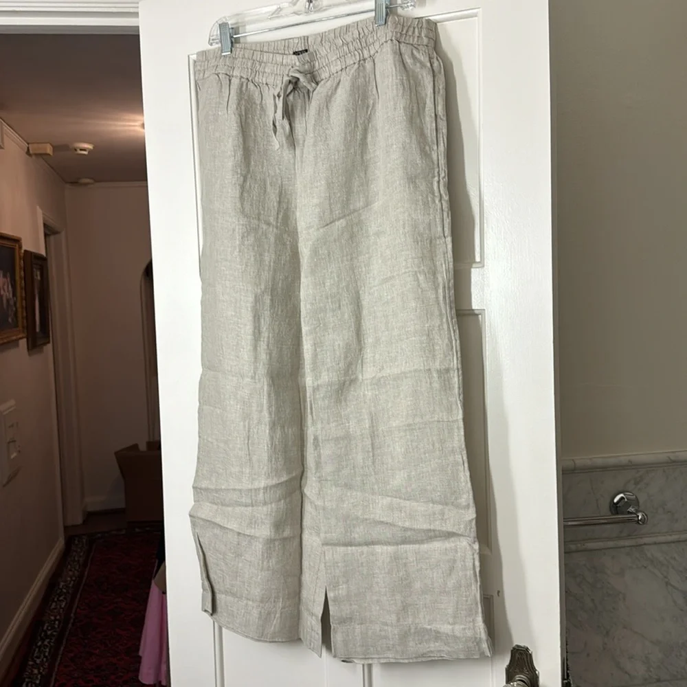 J.Crew Tall wide-leg seaside pant in linen BO812